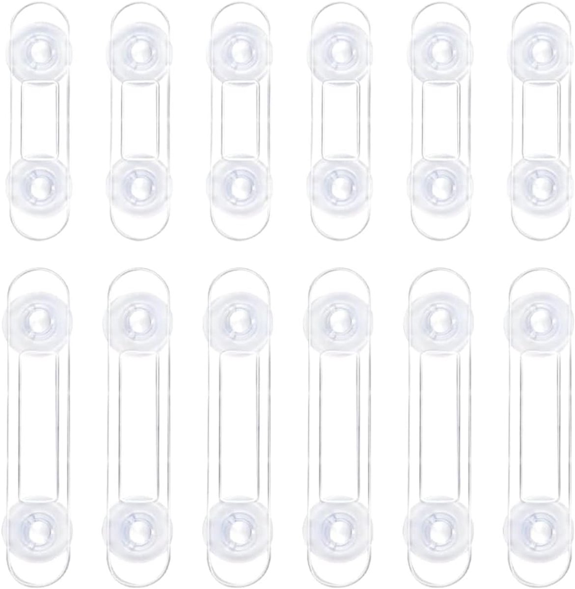 Image of 12 stuks transparante kinderveiligheidssloten voor kasten en laden - eenvoudige installatie voor extra veiligheid