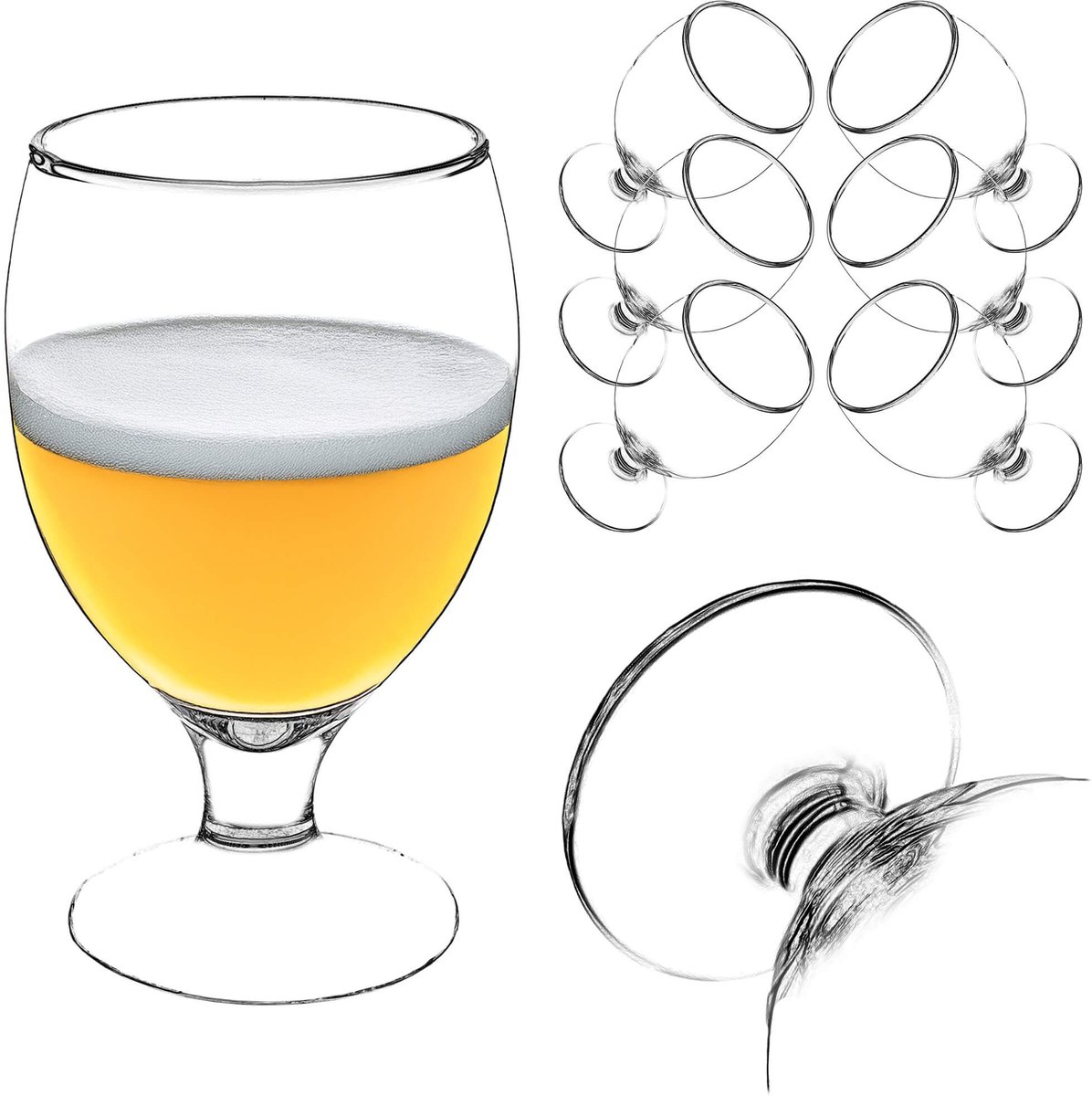 Forio bier- en frisdrankbekers 370 ml 6 st.