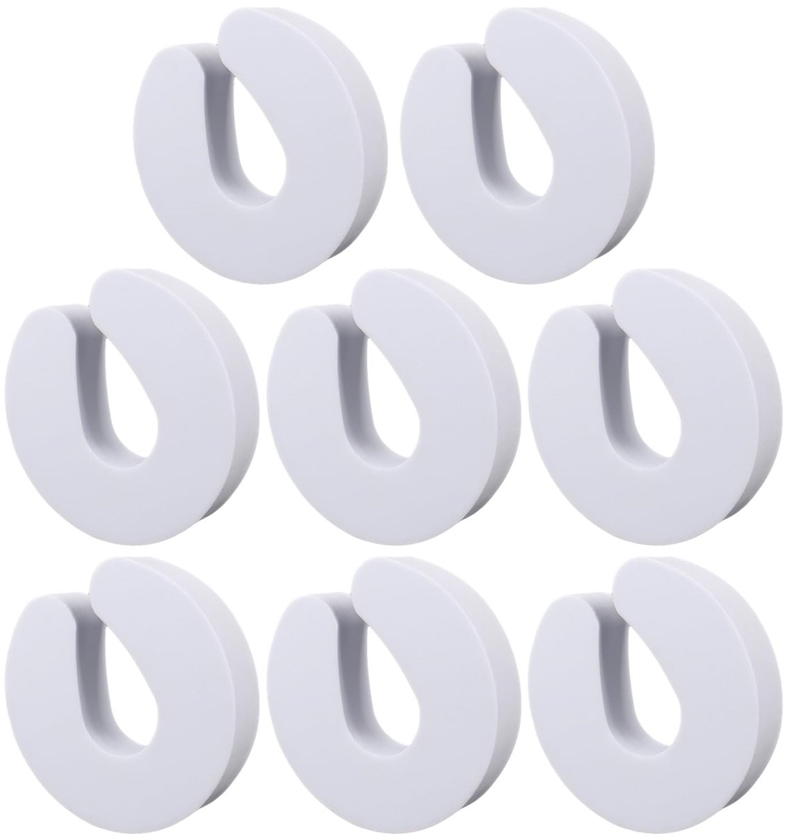 Image of 8-pack vingerklembeveiligingen, veiligheidsdeurstoppers, kindveilige deursloten, klembeveiligingen, schuimklembeveiligingen, zachte deurvingerbeschermers ter bescherming van kindervingers, flippers (wit)
