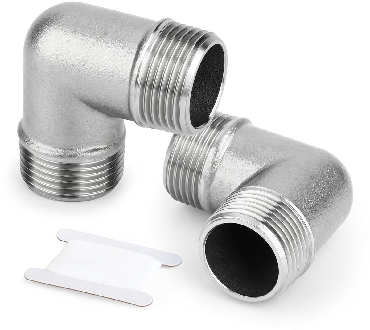 Inovra Plus - 2-pack roestvrijstalen 304 90-graden elleboogpijpverbinding 1/2" BSP - RVS fittingen voor installatie