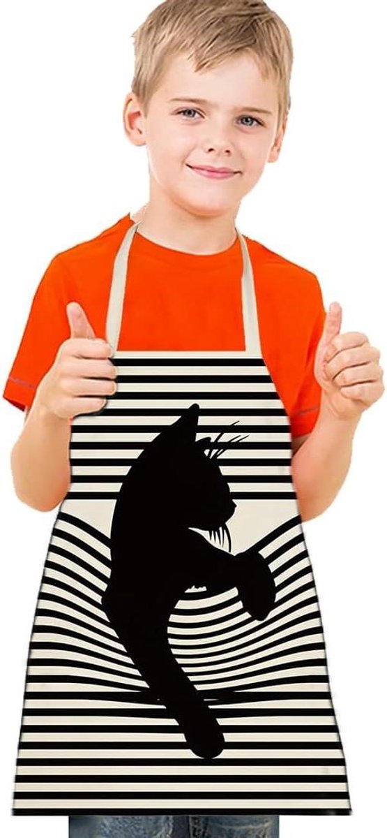 Allecto Plus - Kinderschort met Verstelbare Riem en Tas - Waterdicht - Ideaal voor Keuken, Bakken en Schilderen - Jongens en Meisjes - Polyester - Schildersschort Kinderen - Schildersjas