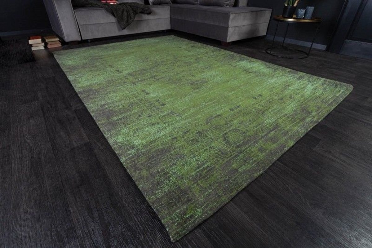 Elegant katoenen vloerkleed POP ART 240x160cm smaragdgroen oosters patroon - 39983