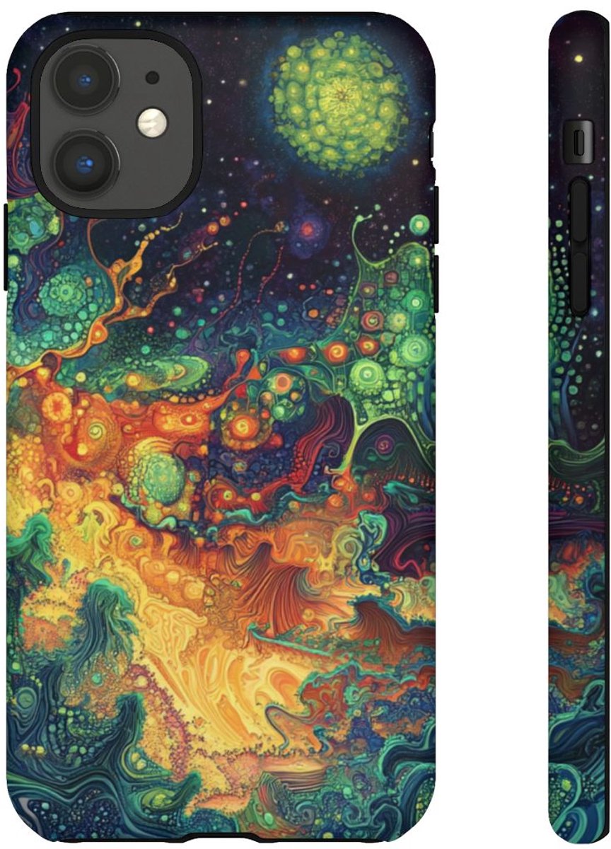 Kleurrijk Abstract Fractaalpatroon – Telefoonhoesje Geschikt voor iPhone 11