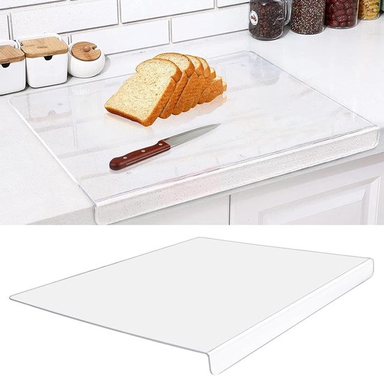 Acryl snijplanken, acryl antislip transparante snijplank voor keuken, acryl heldere snijplank met lip voor aanrechtbladbeschermer Home Restaurant