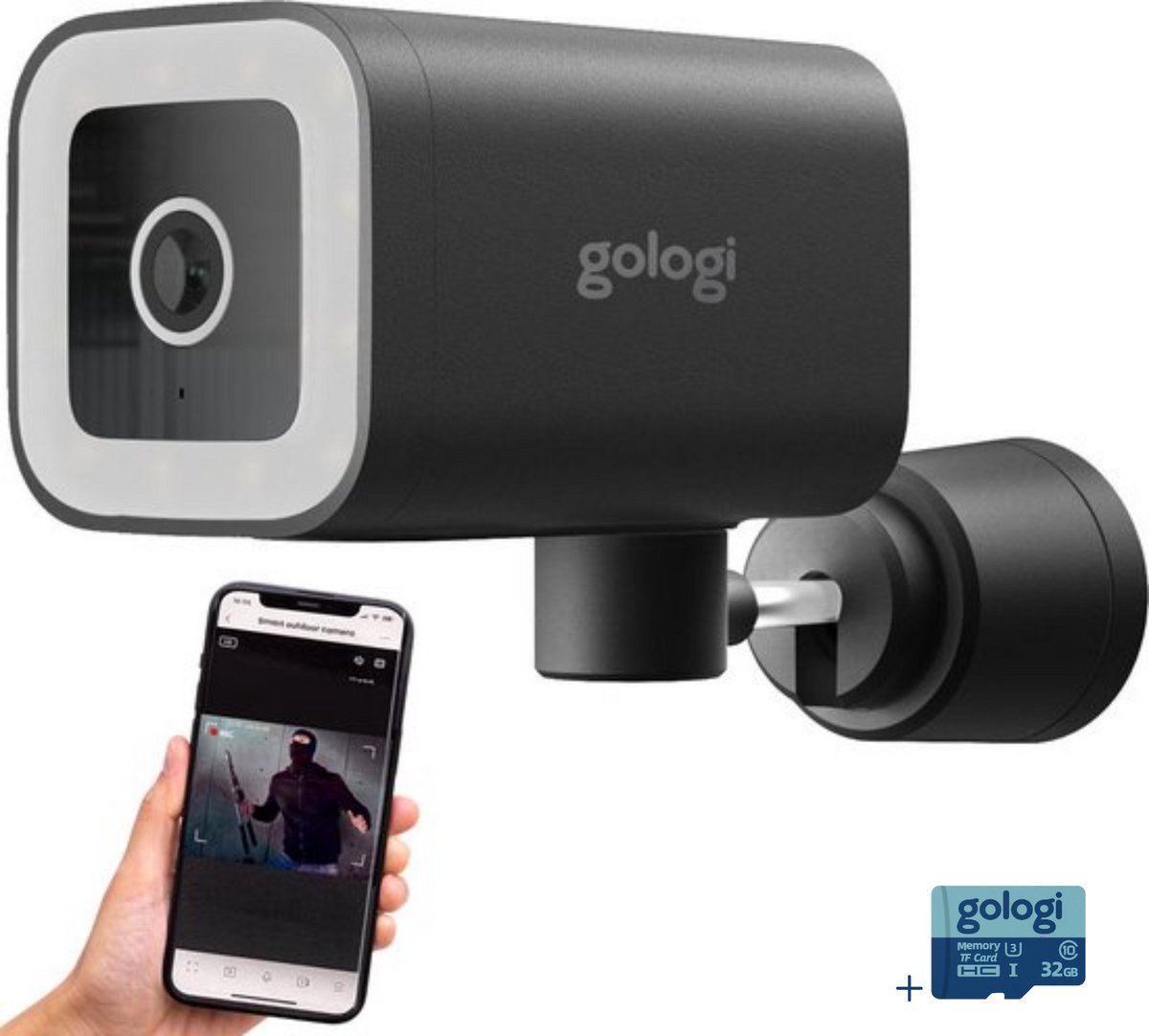 Gologi Outdoorcamera met Nachtzicht - 4MP Beveiligingscamera - Gologi - €29,95