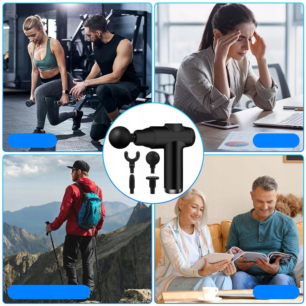 Mini Massagegun 32 Snelheden 3500 tpm met LCD-scherm - afbeelding 3