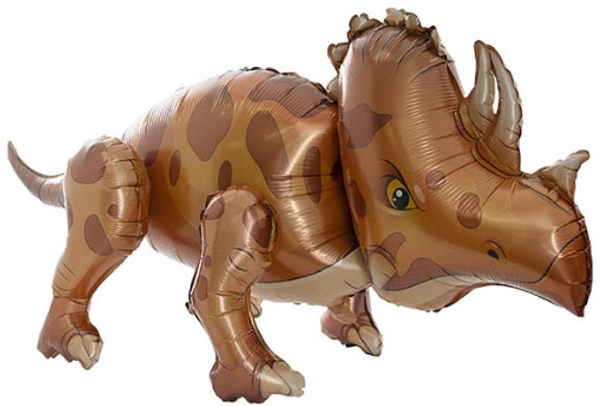 3D Folieballon Dino Triceratop Bruin (95x50x33cm)
