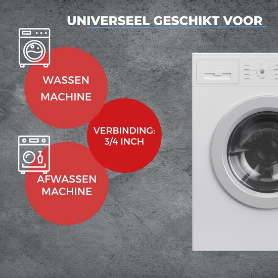 LICHTBLAU Knikbestendige roestvrijstalen aquastopverlenging I 3,0 m I aansluiting 3/4 inch wasmachine vaatwasser, pantserslang recht/recht incl. afdichting, universeel bruikbaar