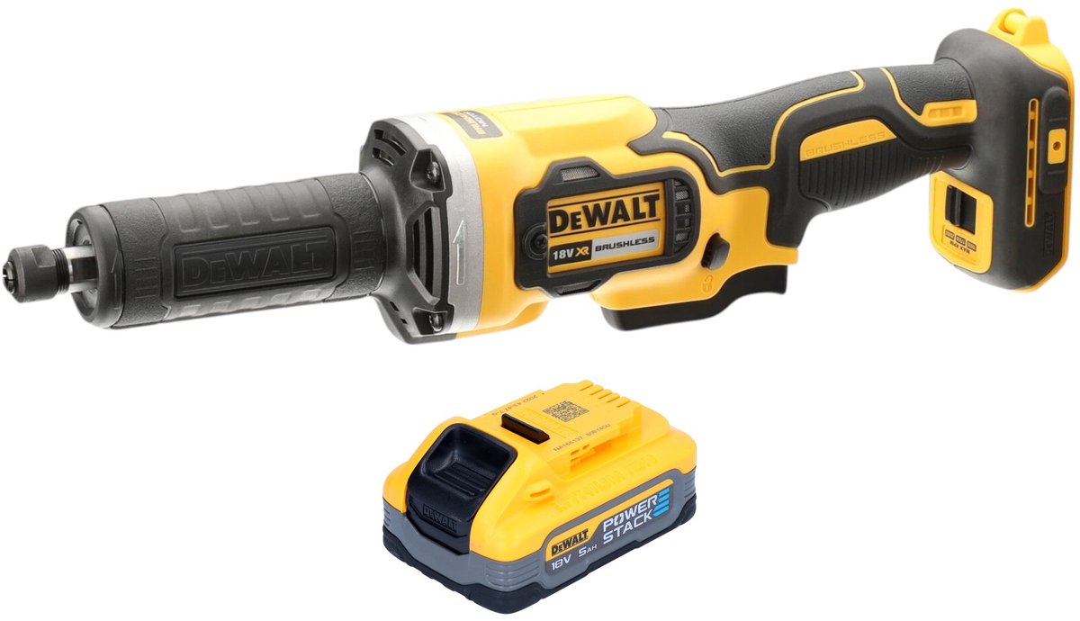 DeWalt DCG 426 N rechte accuslijper 18 V borstelloos + 1x Powerstack accu 5.0 Ah - zonder lader