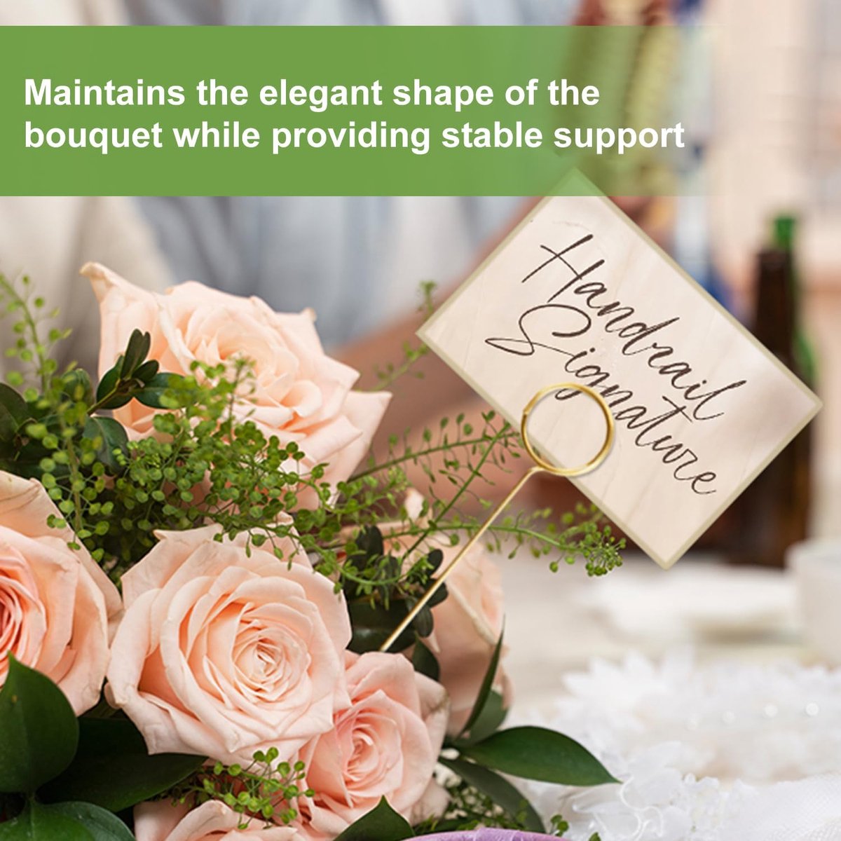 30pcs Metal Wire Floral Place Card Holder Heart Shape Memo Floral Pick