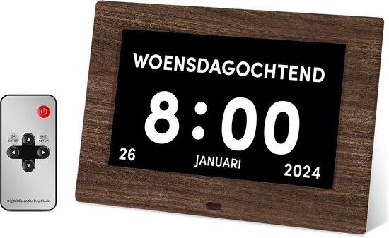 ADE Zeer grote digitale wandklok met XXL cijfers | radiogestuurde klok