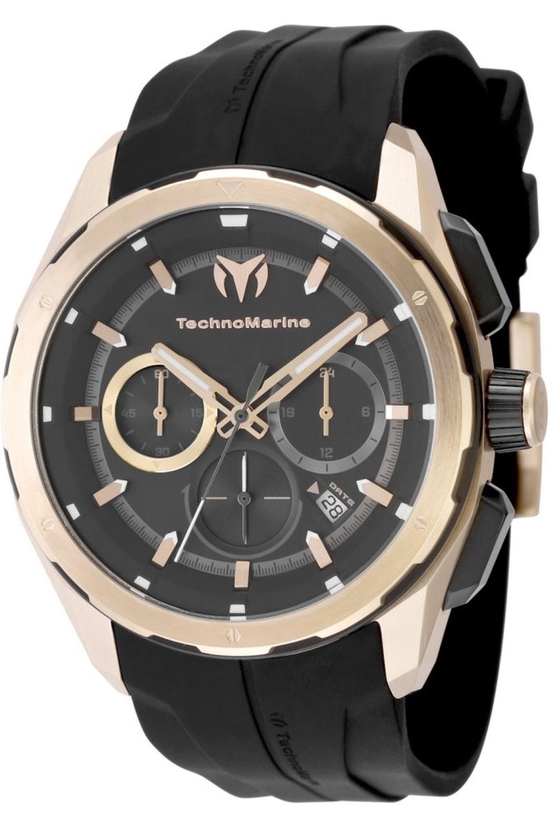 TechnoMarine OCEAN - NOMAD TM-318106 Heren Horloge - Waterdicht - Analoog - Quartz Uurwerk - Roestvrij Staal met zwarte Wijzerplaat - 43mm