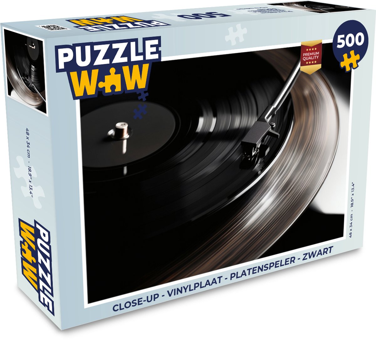 Puzzel Close-up - Vinylplaat - Platenspeler - Zwart - Legpuzzel - Puzzel 500 stukjes