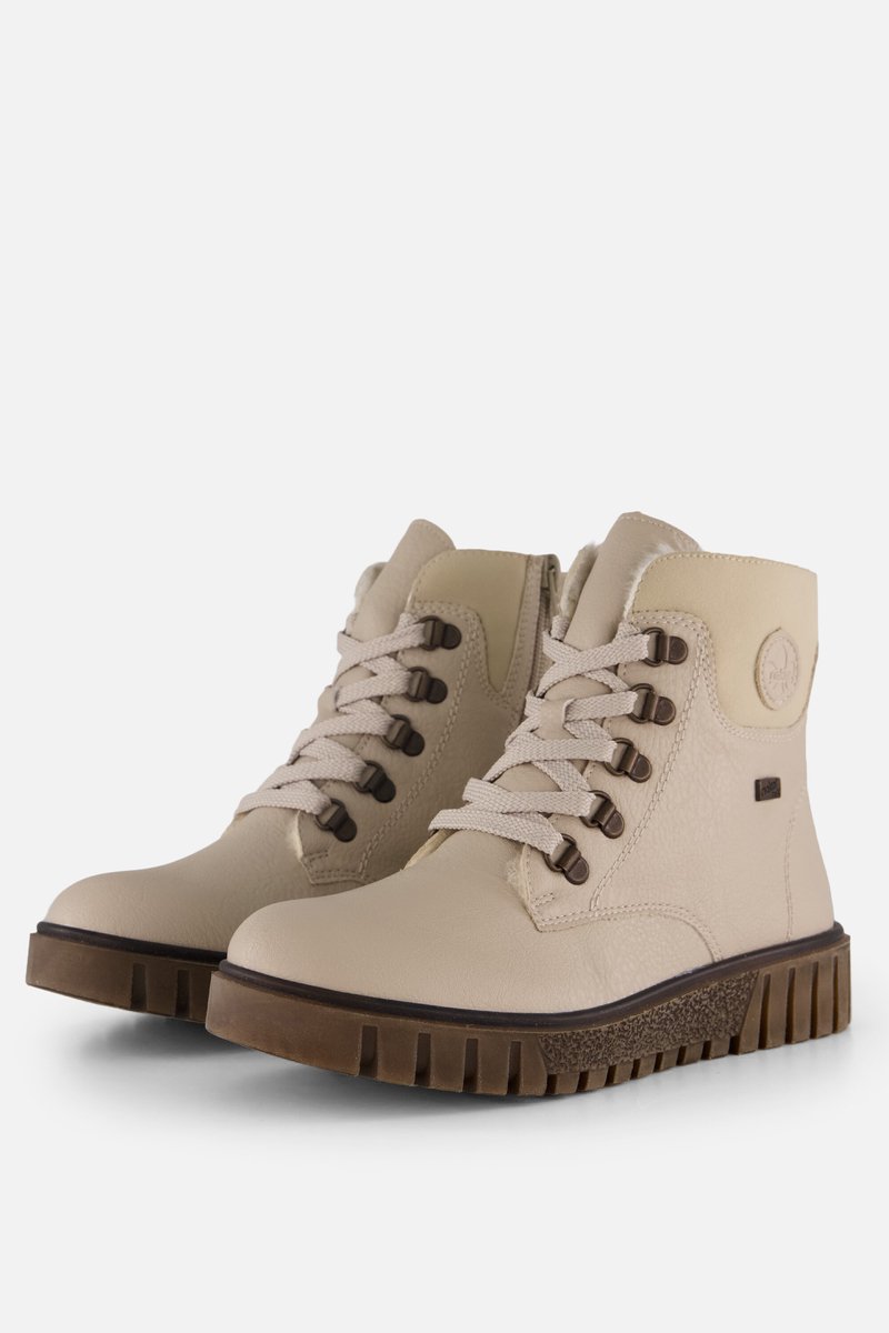 Rieker dames  veterboot - Ecru - Maat 36