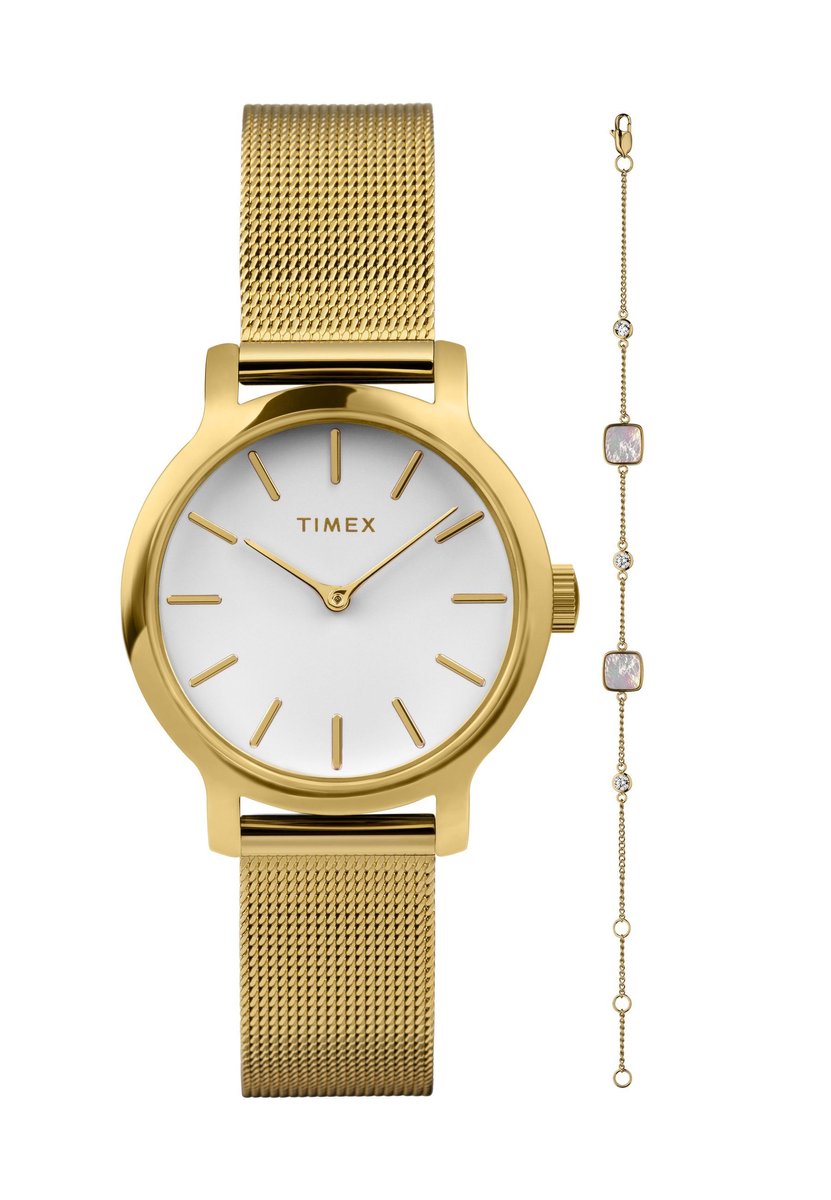 Timex Transcend Kwarts Analoog Horloge Gouden Toon Case: 100% Low Lead Brass| Bracelet: 100% Stainless Steel 31 mm TWG063900AJ, TWG064100AJ