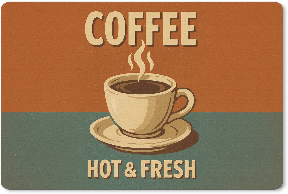 Muismat XXL 90x60 cm - Bureau onderlegger - Bureau mat Koffie - Kop - Vintage - Quote - Bureaumat - Gaming mousepad xl - Bureaulegger groot - Computer deskmat