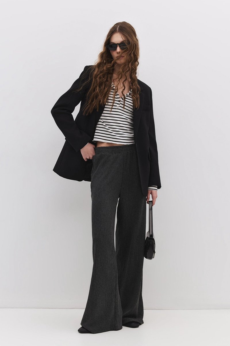 Pantalon décontracté texturé