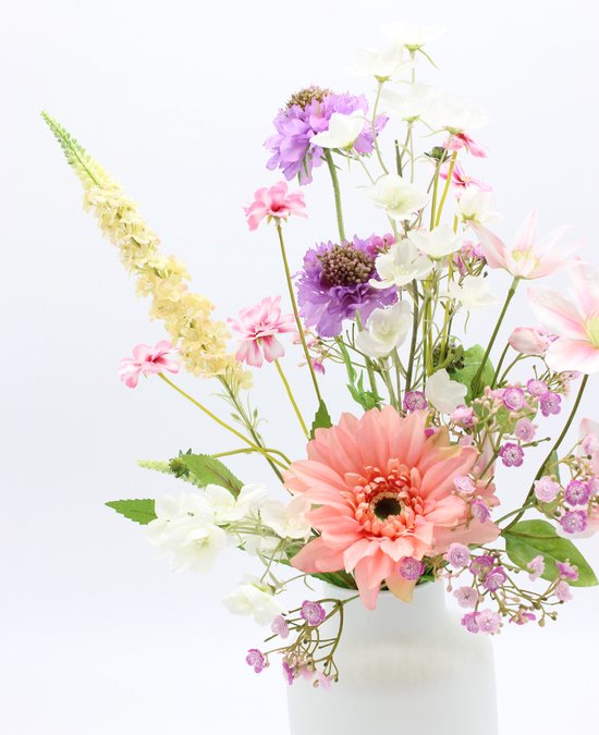 Bouquet de soie - Bouquet des champs - Cueilli en été - 60 cm de haut - Fleurs artificielles - 9 tiges