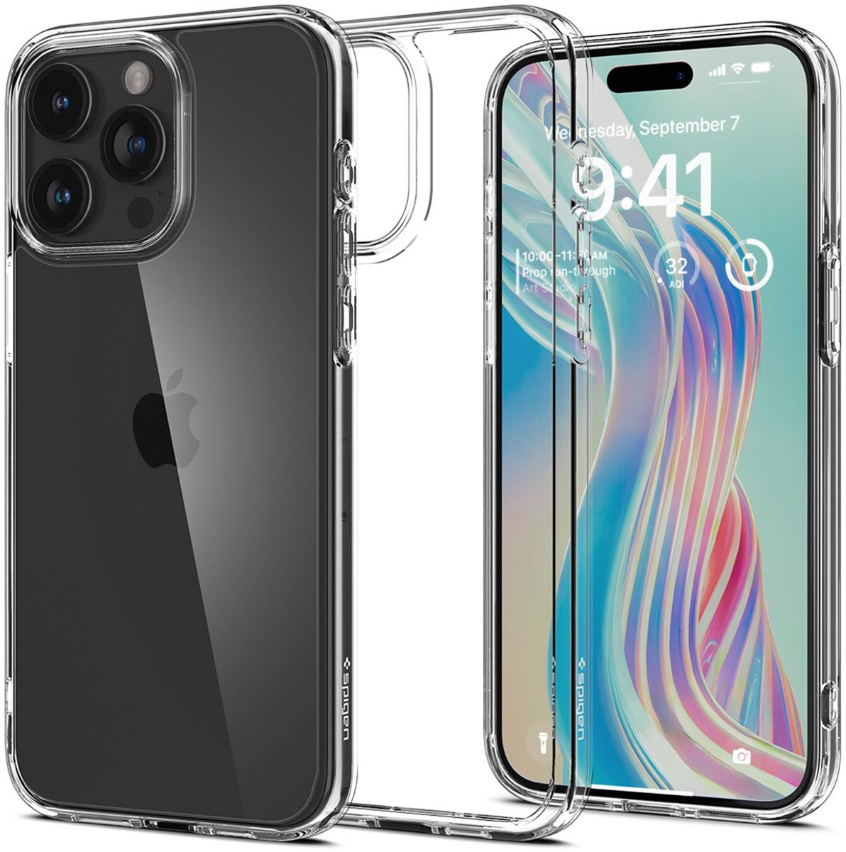 Spigen Ultra Hybrid Case hoesje geschikt voor iPhone 15 Pro - Crystal Clear