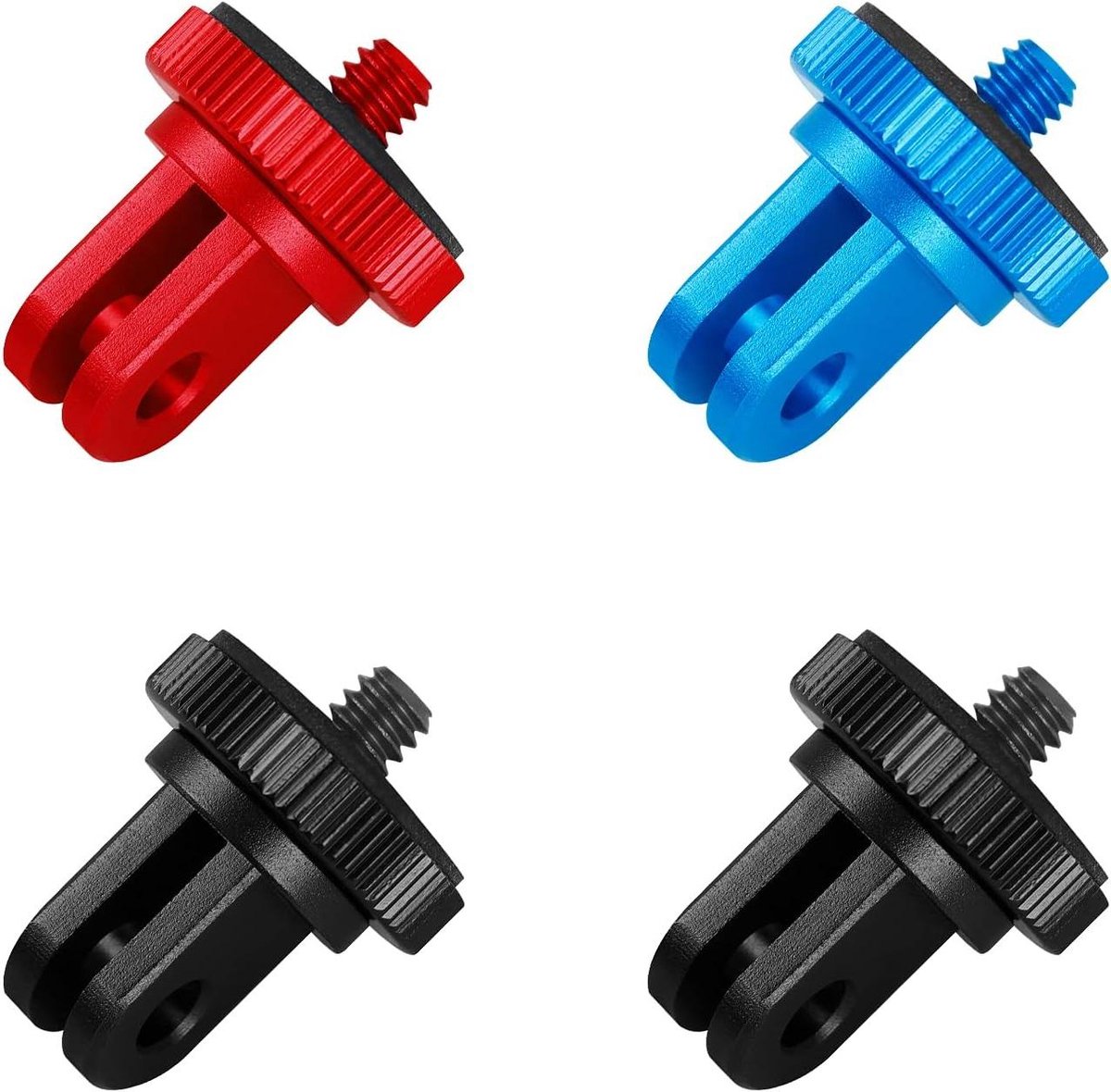 JGS Premium - Camera Mount Adapter voor 1/4 Inch Statief - Metaal - Compatibel met Actiecamera's - Set van 4 Stuks - 3 Kleuren Beschkbaar