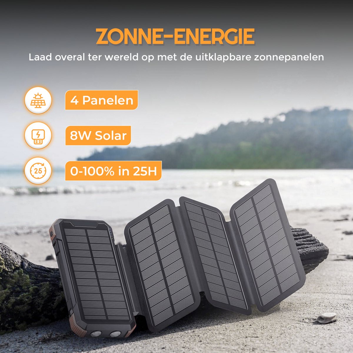 Tech Essentials Trek One Solar Powerbank - Opvouwbare - afbeelding 2