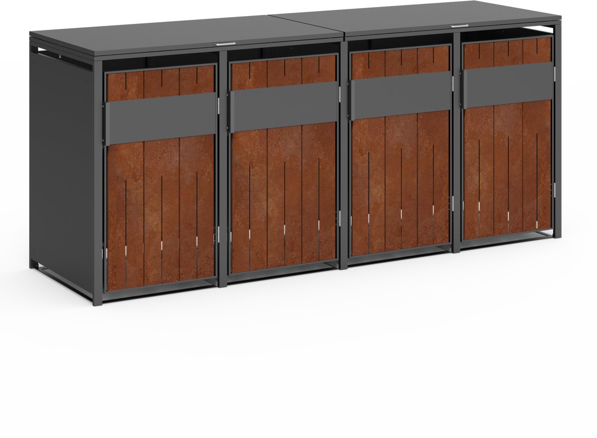 TuinChamp Container berging roest 4 containers - Kliko ombouw
