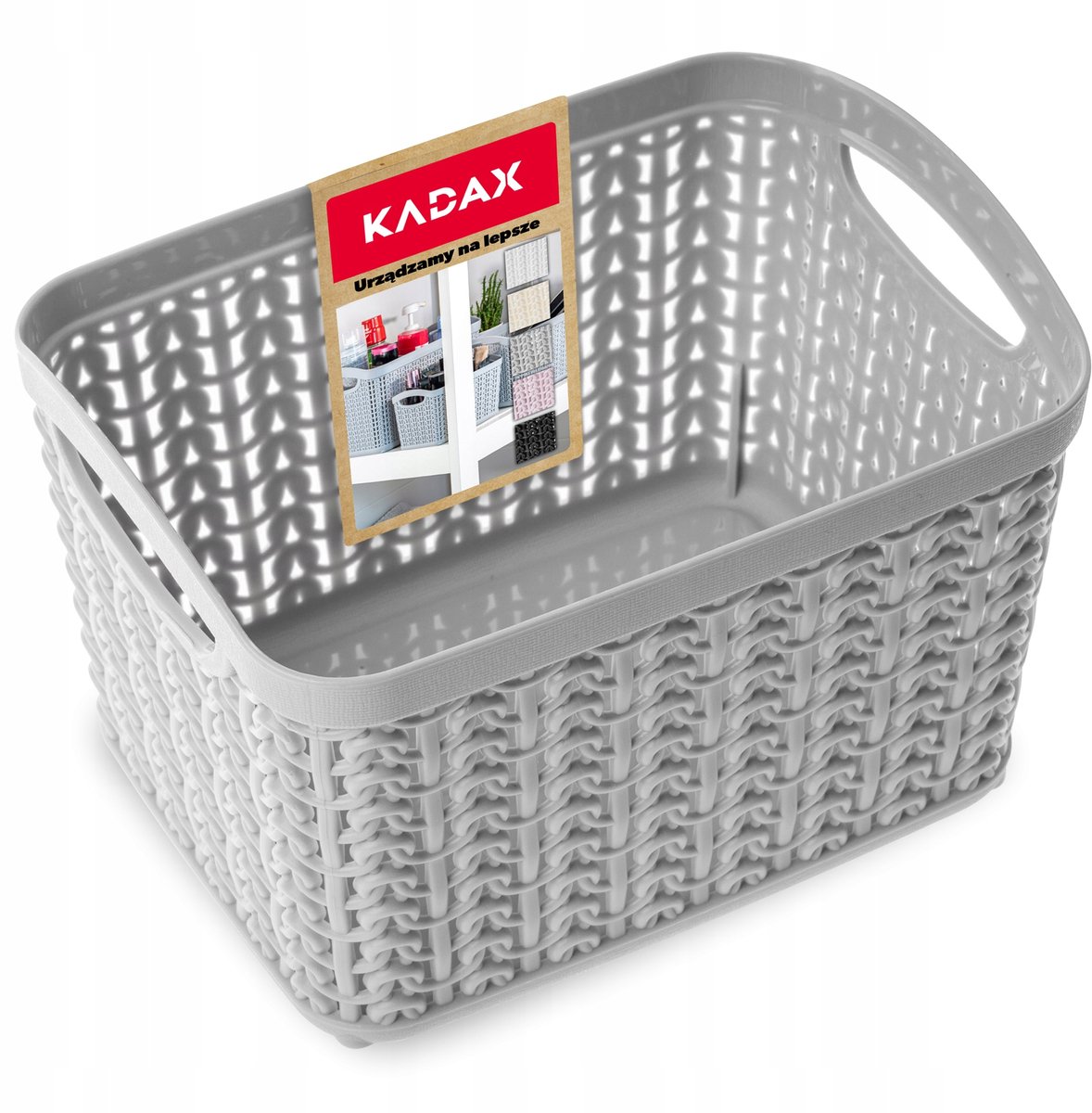 KADAX Opbergmand van kunststof, opbergdoos, mand voor opslag, badkamer, keuken, kinderkamer, lichte universele mand met handgrepen, opbergdoos, rechthoekig, 3,3 l, grijs