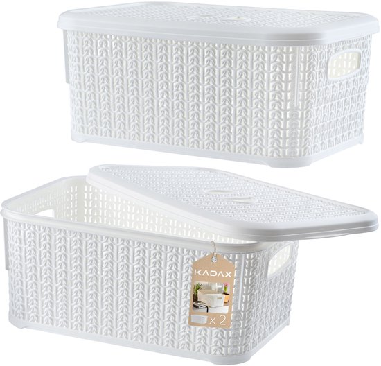 e-wicker24 Alles aus Weide Kist, grote mand, opbergmand van wilgentenen, buff, met zitkussen