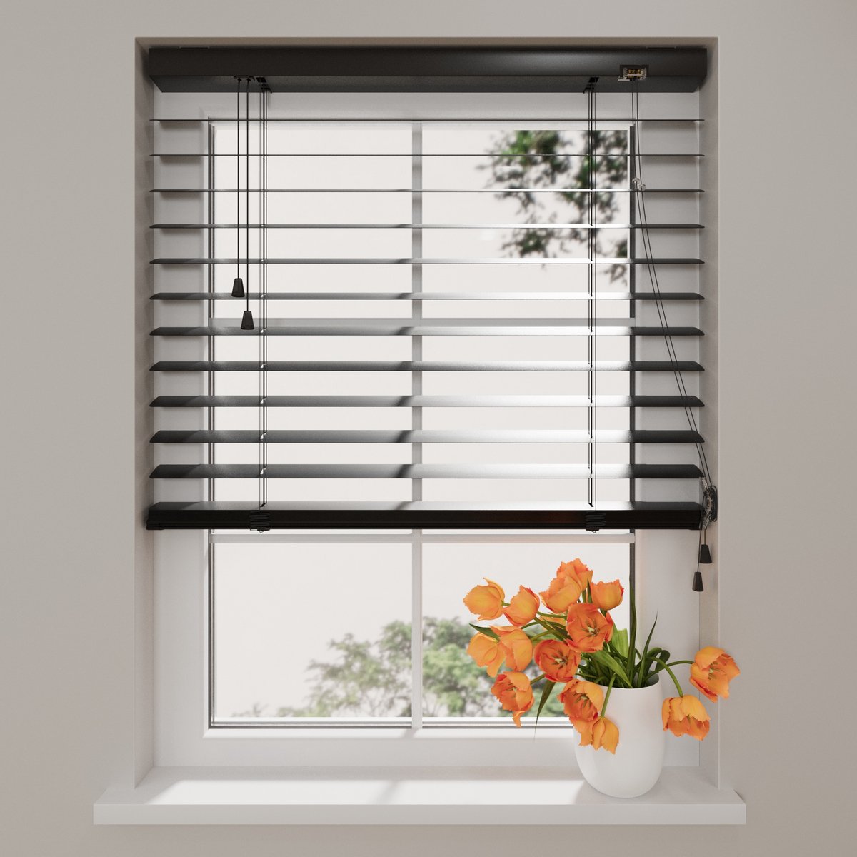 Aluminium Jaloezie Easy Matte - 50 mm - Black - 190 x 180