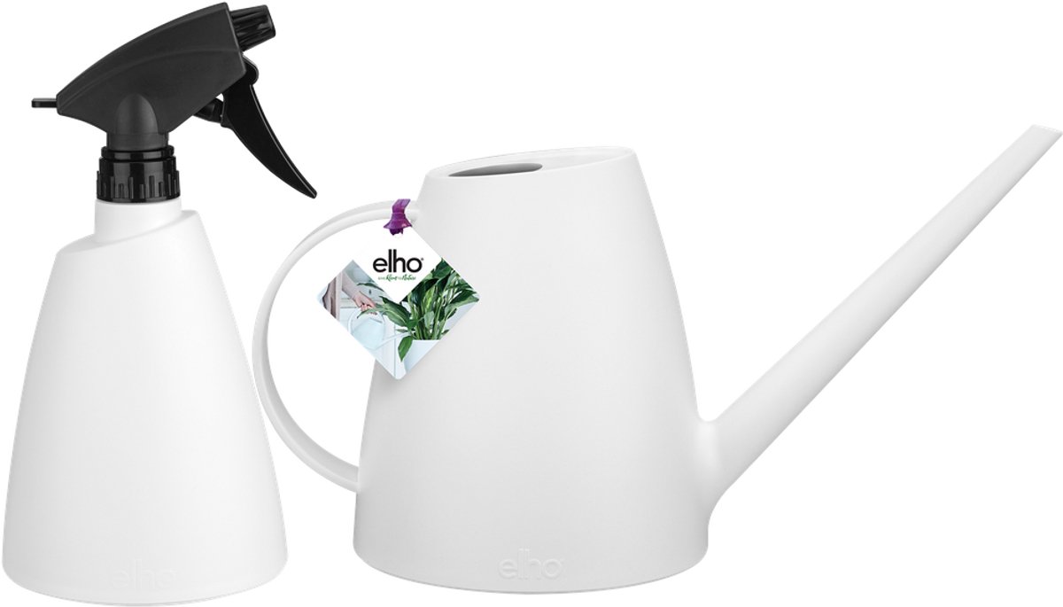 Elho Brussels Gieter en Sprayer - Set met Gieter en Plantenspuit - 100% Recyclebaar - Wit