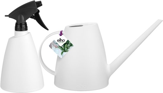 Elho Brussels Arrosoir et Pulvérisateur - Set avec Arrosoir et Vaporisateur pour Intérieur - Blanc