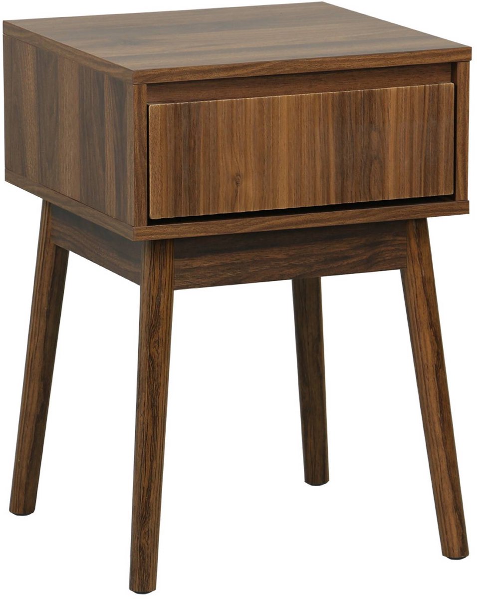 sweeek Nachtkastje houtdecor 1 lade Walnoot