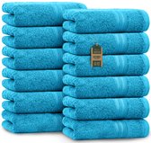 Lot Serviettes De Bain TODAY - 4 Serviettes 30x50 + 4 Serviettes 50x90 + 2 Draps 70x130 Cm - 100% Coton - Coloris Paon