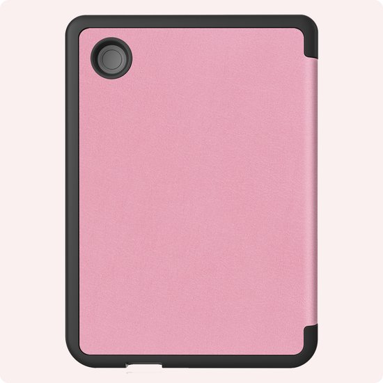 Hoes Geschikt voor Kobo Clara BW Hoesje Bookcase Cover Book Case Hoes Sleepcover - Roze van Merkloos — afbeelding 5