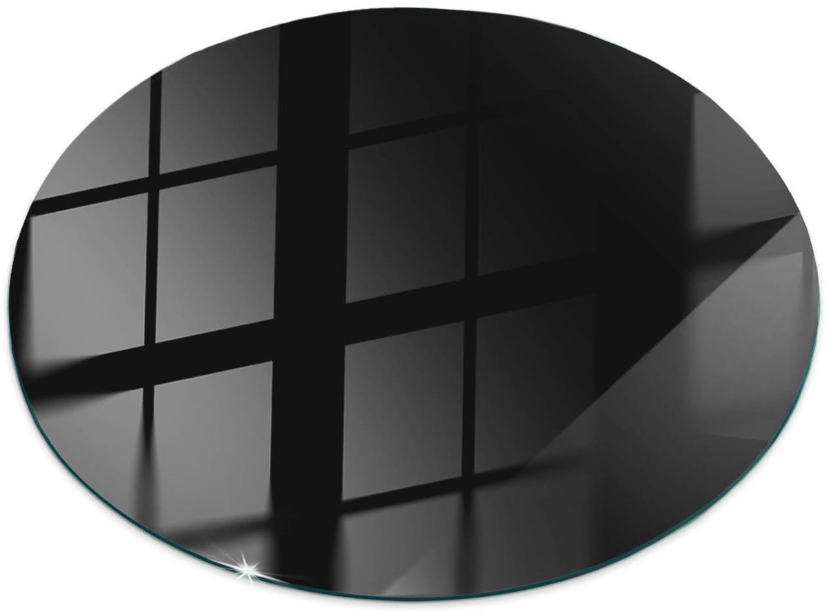 Tulup Tafelblad Glas - Kleur Zwart Glad Glasplaat Tafel - 50 cm - Zwart Veiligheidsglas - Rond Tafelblad Glas - Gehard Glazen Tafelblad Voor de Eettafel in de Eetkamer - Glazen Tafelblad
