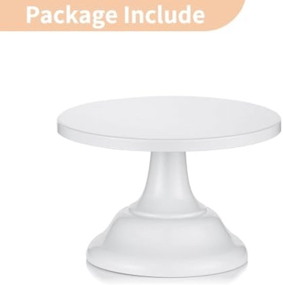 Taartrek Ronde Antislip Metalen Taartstandaard voor Bruiloften, S, Wit