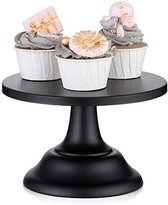 Lindlemann Decoratieve metalen taartstandaard met voetstuk - ronde taartstandaard met echte minerale kristallen - bonustaartspatel - perfect voor bruiloften, verjaardagen en speciale gelegenheden (30,5 cm, zilver