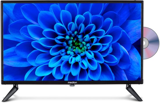 MEDION 59,9 cm (24 inch) Full HD TV (ingebouwde dvd-speler, ideaal voor camping, camper, vrachtwagen, tuin, 12V auto-adapter, Triple Tuner, HDMI, USB), MD 824001
