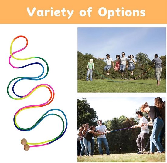 5 Meter Multiplayer Skipping Rope with Wooden Ball Handle for Group ...