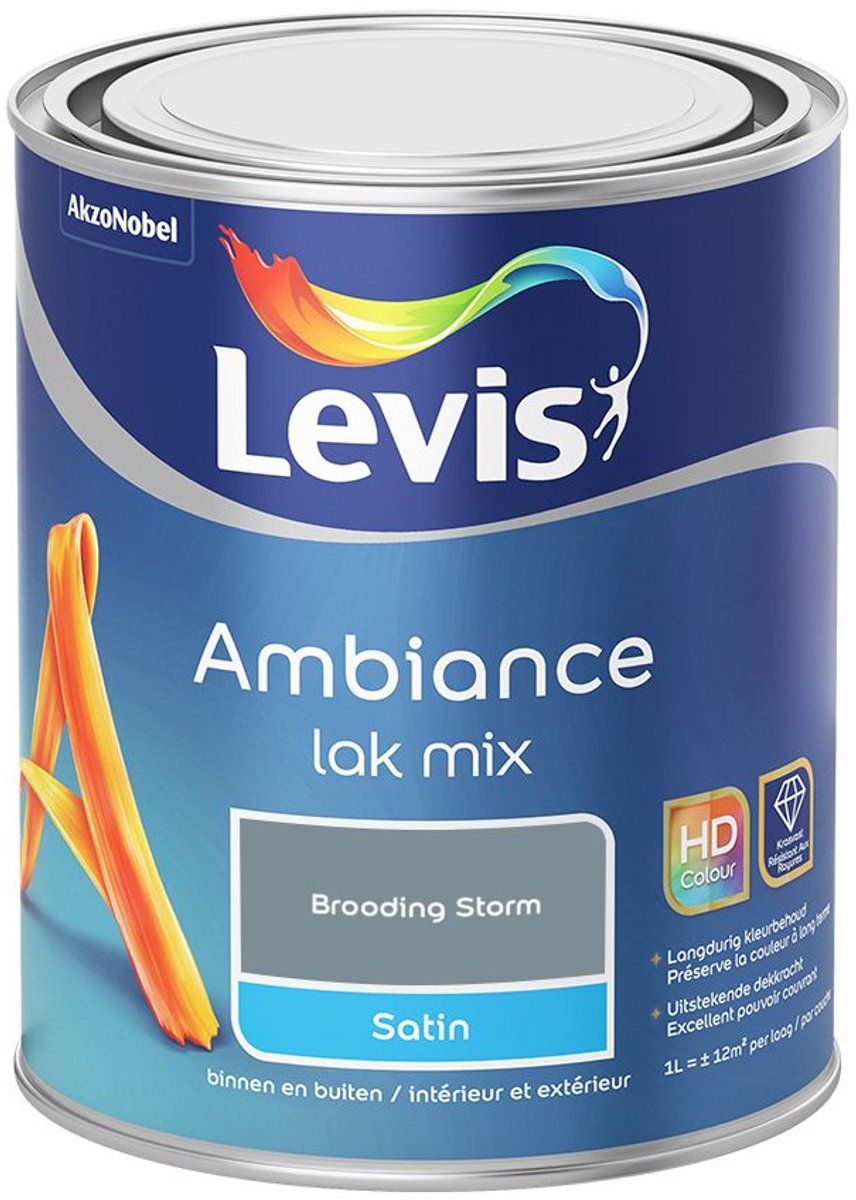 Levis - Ambiance Lak Satin Mix - Brooding Storm - Mengverf - 1 L