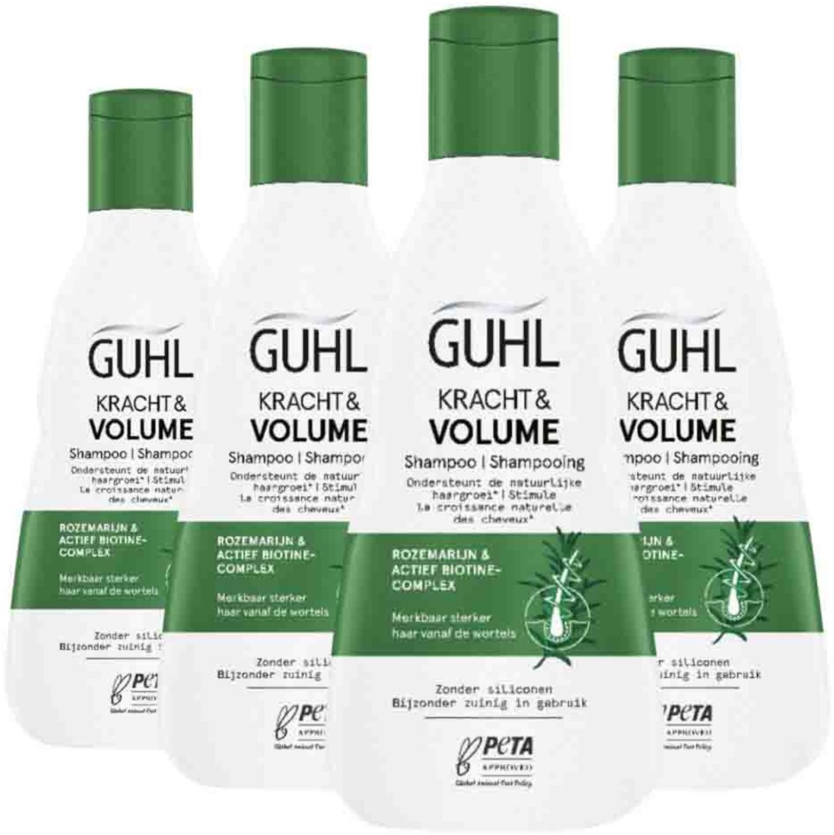 4 x Guhl – Shampoo – Kracht & Volume – 250 ml - Krachtige Shampoo - Volume Shampoo - Haarversterkende Shampoo - Shampoo Voor Dun Haar - Biotine Shampoo