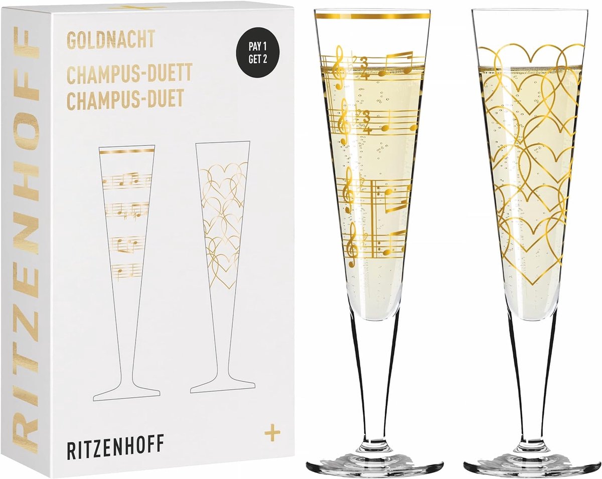 Champagnergläser Goldnacht 205 ml Set van 2