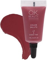 Lip & Cheek tint - lip en blush - Cream blusher - Lipstick - Langhoudende velvet finish – Lip color - Long lasting - Parabeen vrij - Hoge pigmentatie - Matte finish - Valkyrie - OK Beauty