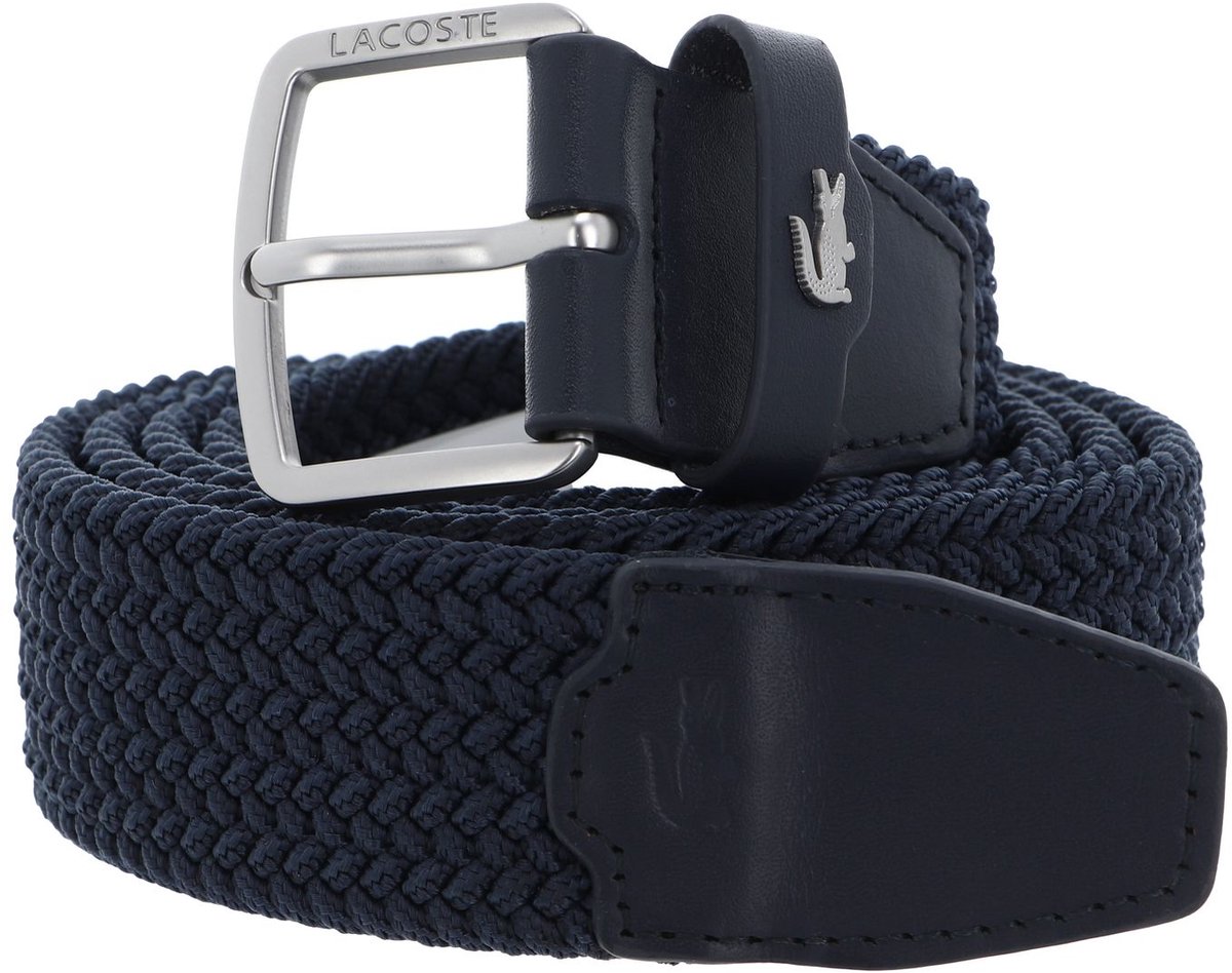 LACOSTE Riem Casual Stretch Wowen Belt W110 Bleu Nuit Blauw
