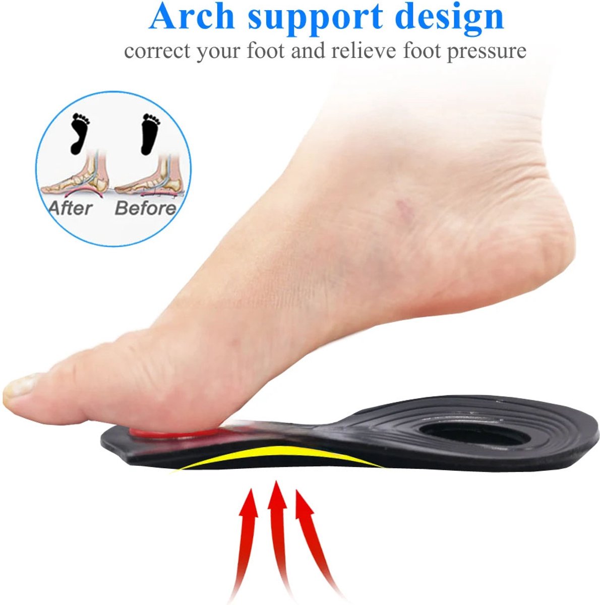 Flexor Pro Trail Running inlegzolen voor supinatorvoet, pijnverlichting, ondersteuning van de voetboog, schokdemping, kniebescherming en rug, Flexor maat 43