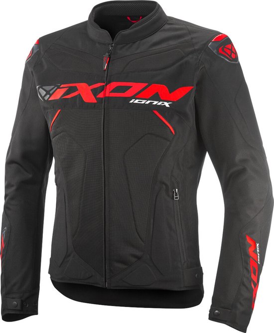 Ixon Ionix Zwart Rood Textiele Motorjas - Maat XXL - Jas