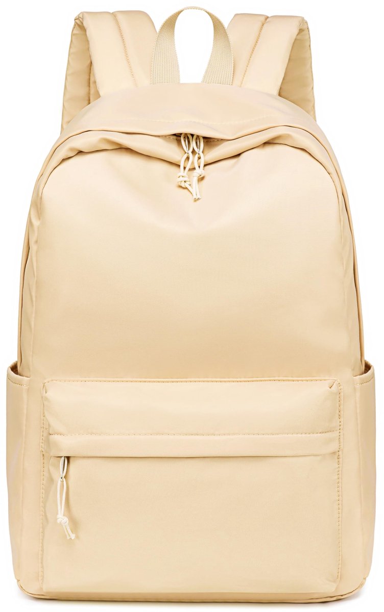 Ibenzoa® Lichte Schoolrugzak Beige Corduroy - 24L voor Meisjes & Jongens