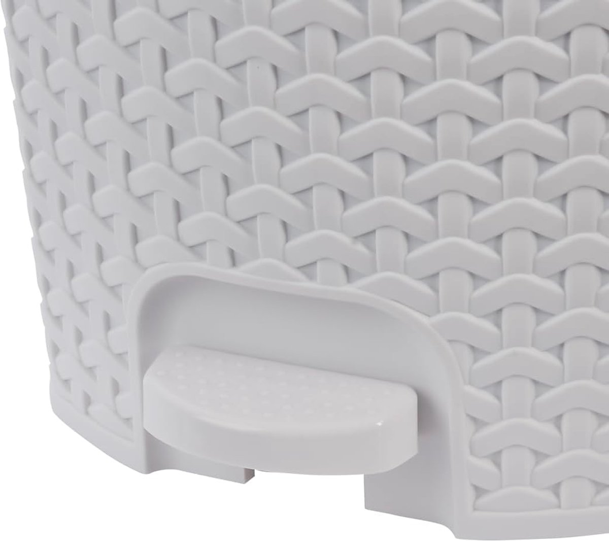 Stijlvolle en Functionele Pedal Prullenbak met Modern Rattan Ontwerp, 5.5 Liter Capaciteit in Wit