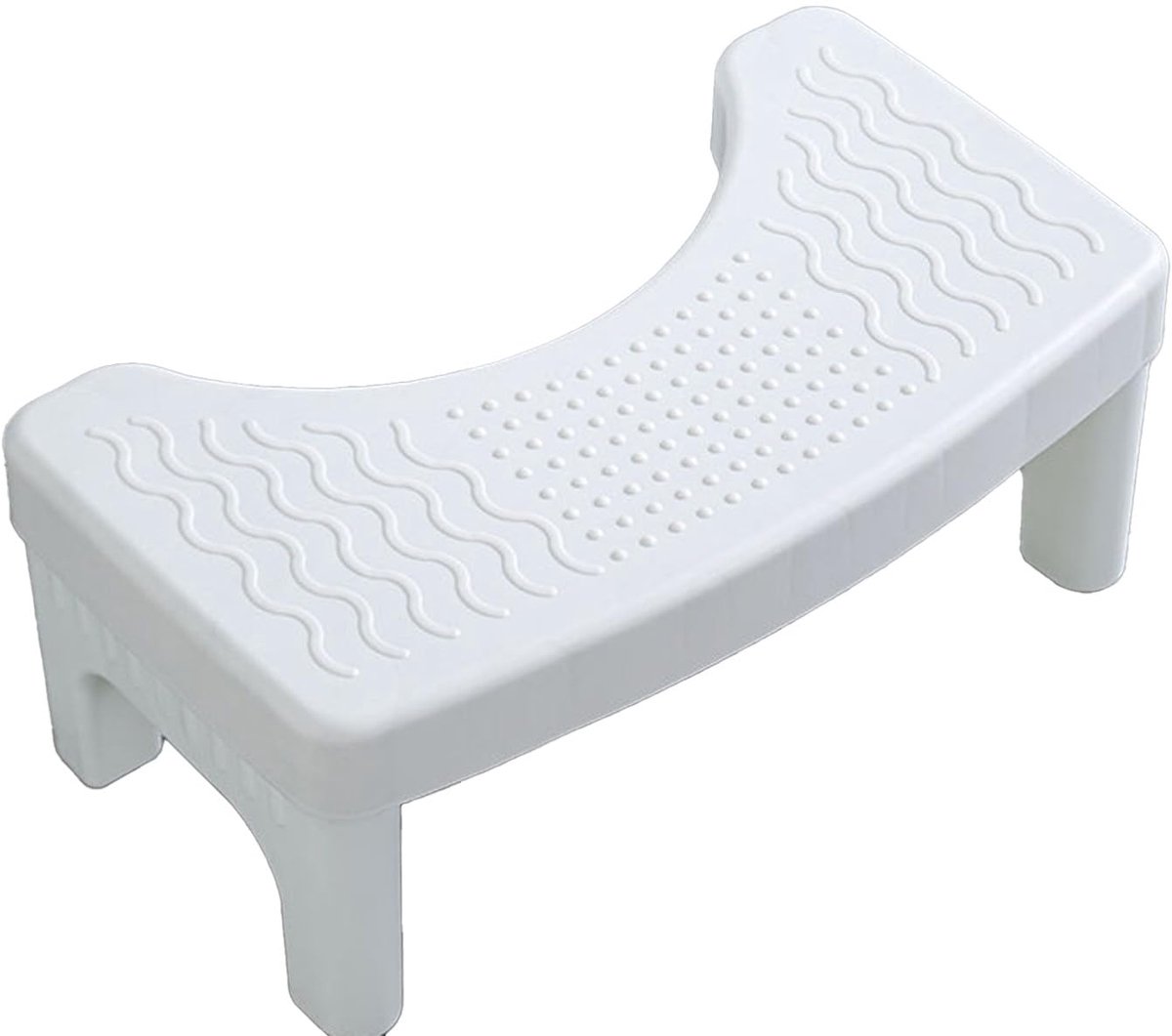 Opvouwbare Toilethocker voor Volwassenen - Antislip - Voor een betere lichaamshouding bij constipatie, aambeien, opgeblazen gevoel en Prikkelbare Darm Syndroom - Wit
