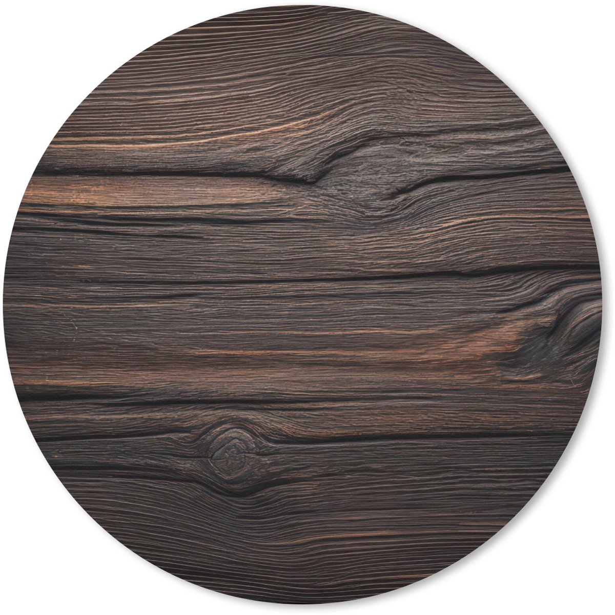 Muismat rond 30x30 cm - Mousepad Hout - Grillige nerven - Ronde muismatten